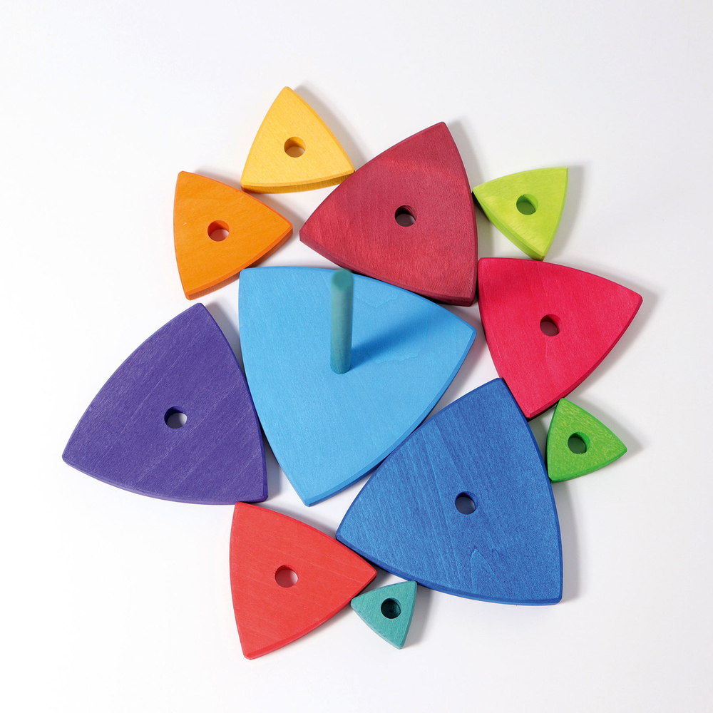 Деревянная пирамидка "Треугольники ", 11 деталей