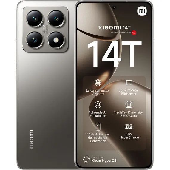 Смартфон Xiaomi 14T Pro 12 ГБ | 256 ГБ («Титановый Серый» | Titan Gray) (версия Global)