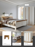 Кровать двуспальная 200х200 Мелания с выдвижными ящиками для белья, массив сосны, белый