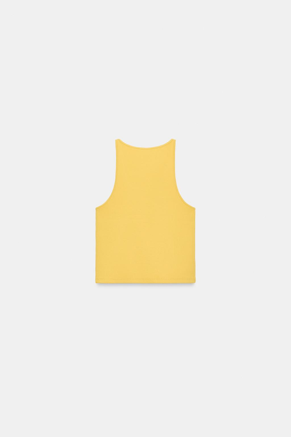 ZARA КРОП-ТОП В РУБЧИК, ЖЕЛТЫЙ