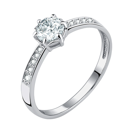 Кольцо из серебра с фианитами