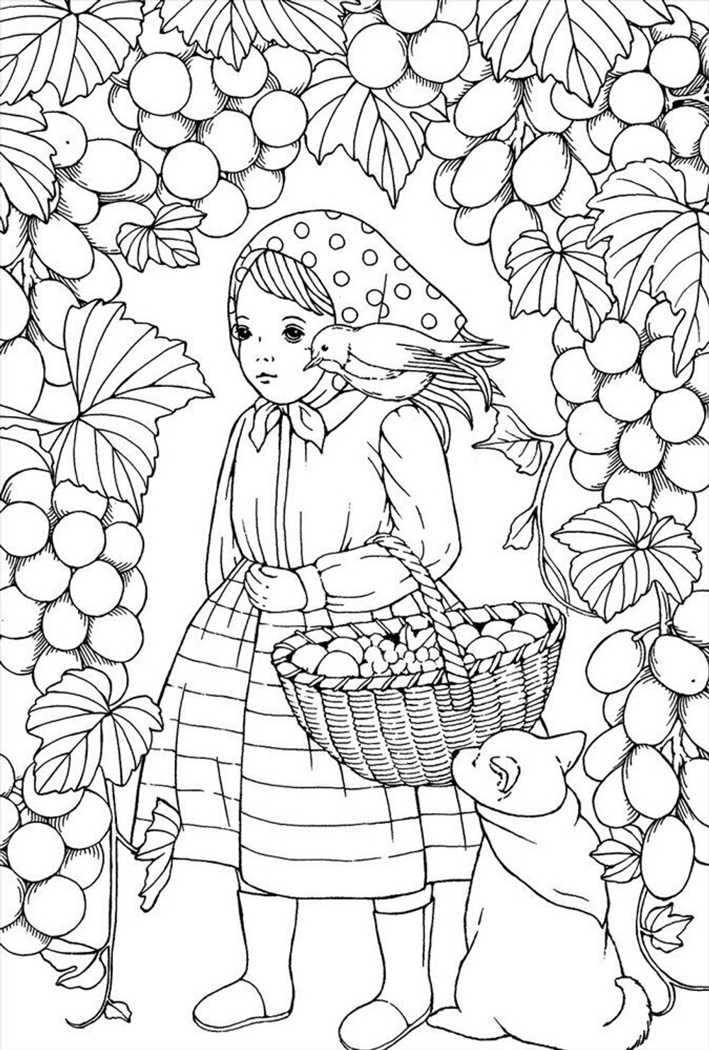 Inspirational Four Seasons Animals POST CARD. Coloring Book