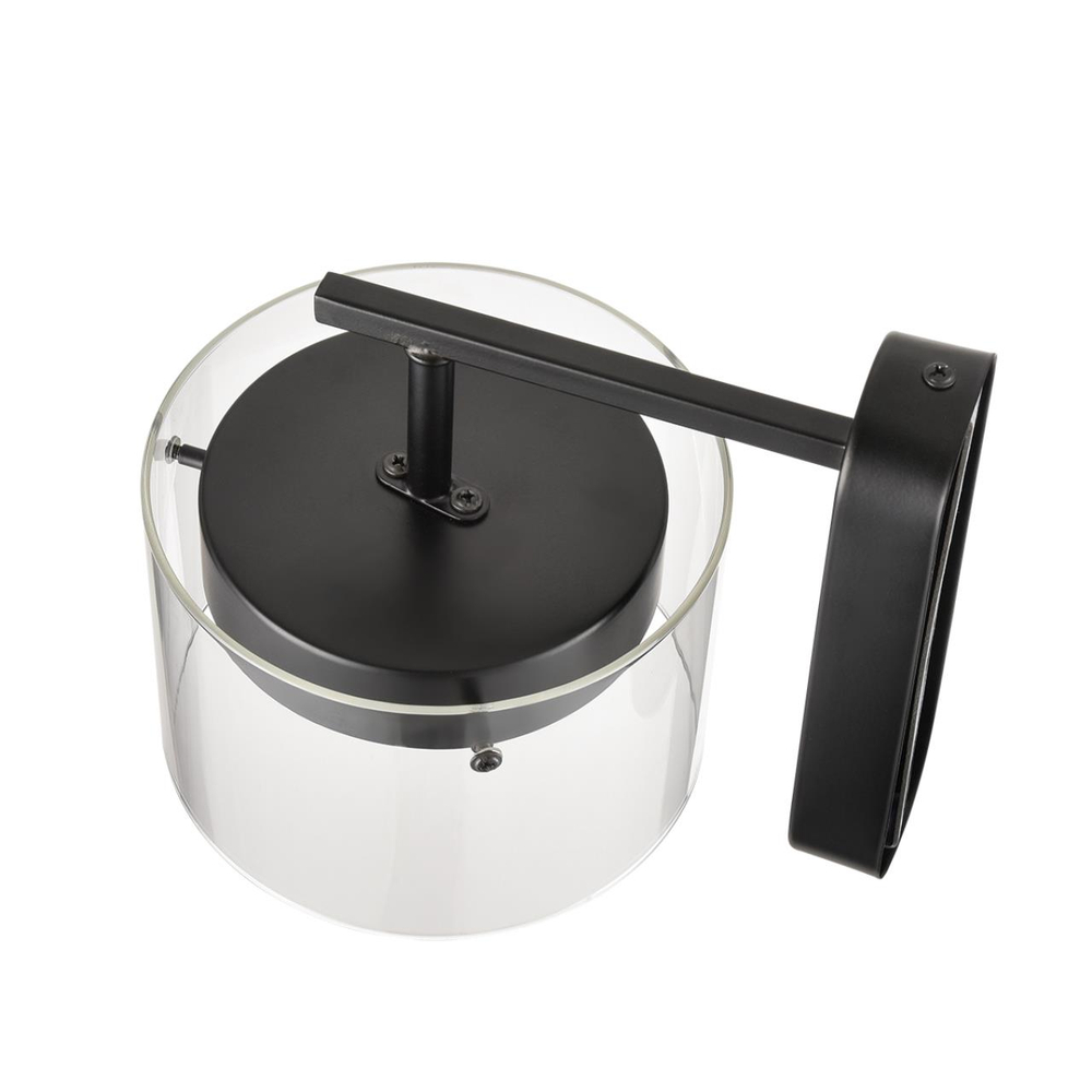 8232/1WY УЦЕНКА(НЕВОЗВРАТНЫЙ ТОВАР) COMFI LN25 000 черный/прозрачный, металл/стекло Бра LED GX70 1*10W 220V NATALINA