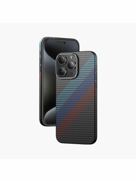 Чехол Keephone Woven Kevilar MagSafe Case для iPhone 15 Pro -/ Синий, голубой, красный