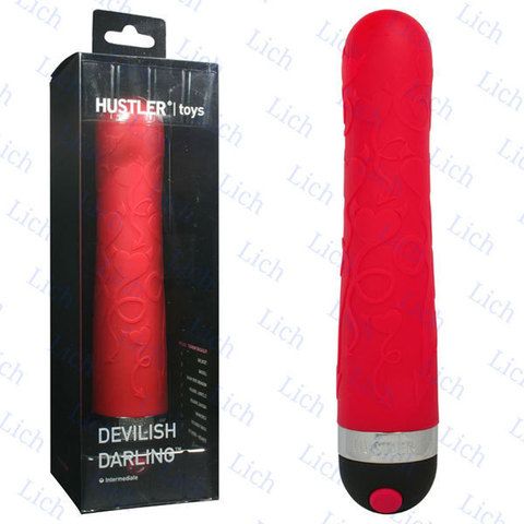 Красный вибратор из силикона DEVILISH DARLING