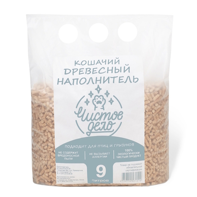 Древесный наполнитель Чистое дело для кошачьего туалета