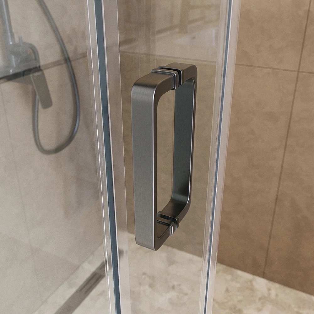 Душевая дверь BelBagno SOFT_CLOSE-2-BF-1-100-C-GM 100 стекло прозрачное/профиль оружейная сталь