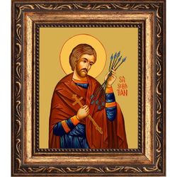 Севастиан Римский военачальник, святой мученик. Икона на холсте.