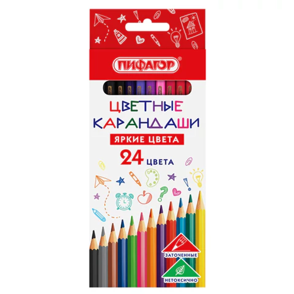 Карандаши цветные "КЛАССИК", 24 цвета, шестигранны