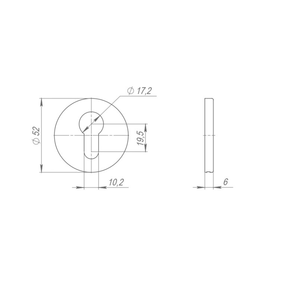 Накладка PUNTO под цилиндр ET.R.ARC.R52 (ET ARC) BL-24 черный