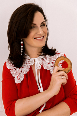 Серьги ANNA красный бант