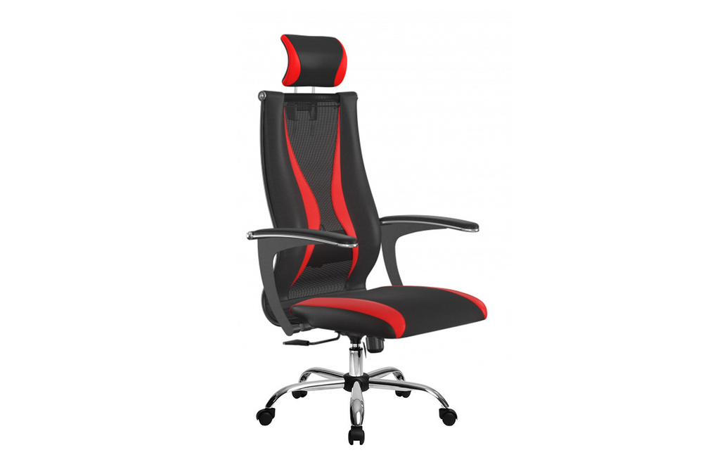 Кресло ErgoLife Sit10 B2-170U-Mesh(T)+UMF(SY271)+EcoLeather(TG1.0Ch/M09.B21.G20.W01)(Черный-Красный)