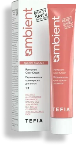 Tefia Ambient Перманентная крем-краска для волос 1037 Специальный блондин золотисто-фиолетовый, 60 мл