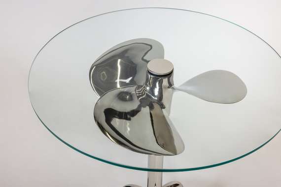 Кофейный столик Пропеллер, Ø44х65 см, серебро