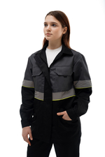 Костюм женский летний «ЮЖНАЯ ШИРОТА» (куртка+брюки) цв.черный/серый