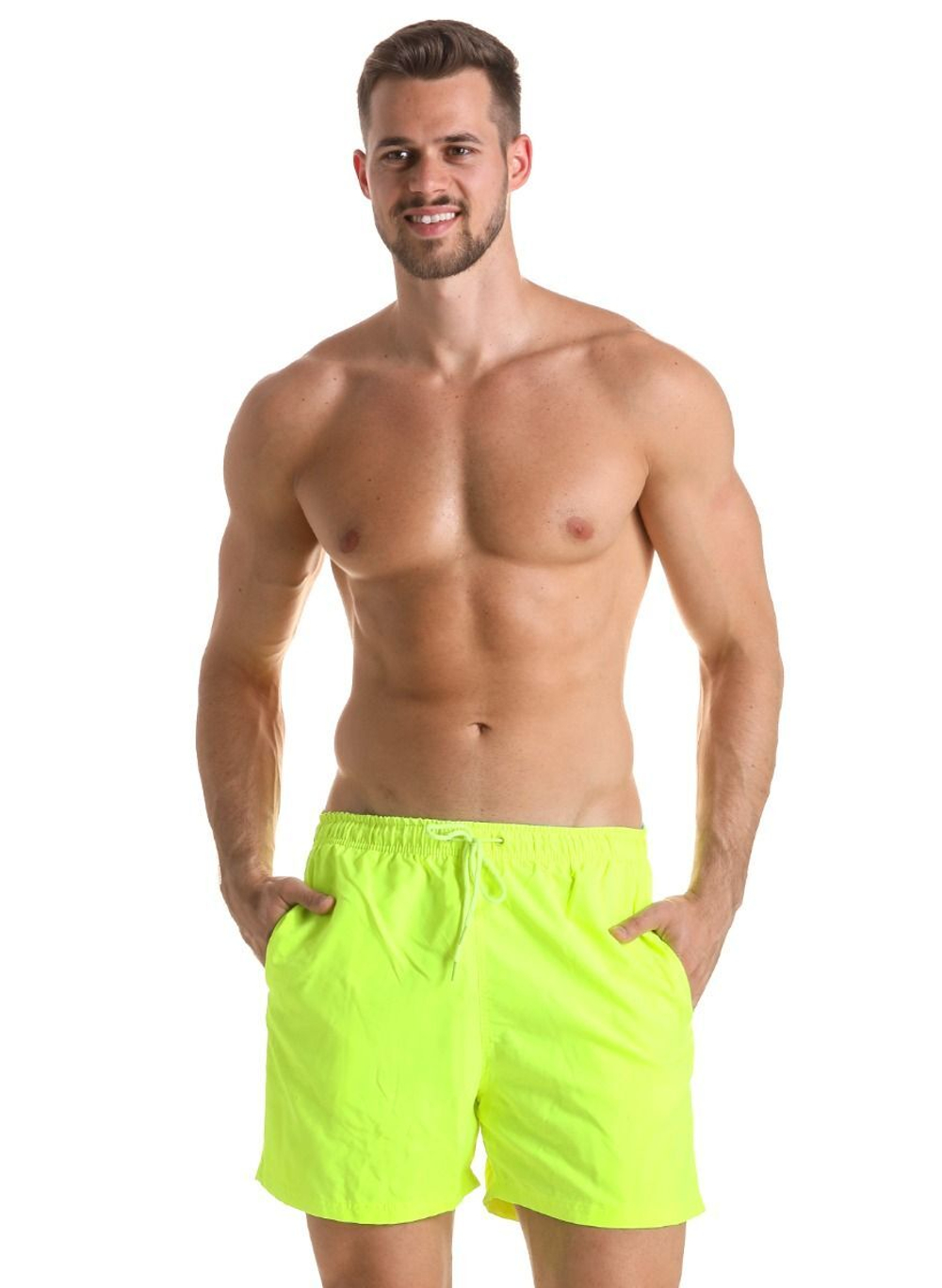Мужские плавки-шорты с поясом на резинке (Размер: M) (Цвет: голубой)