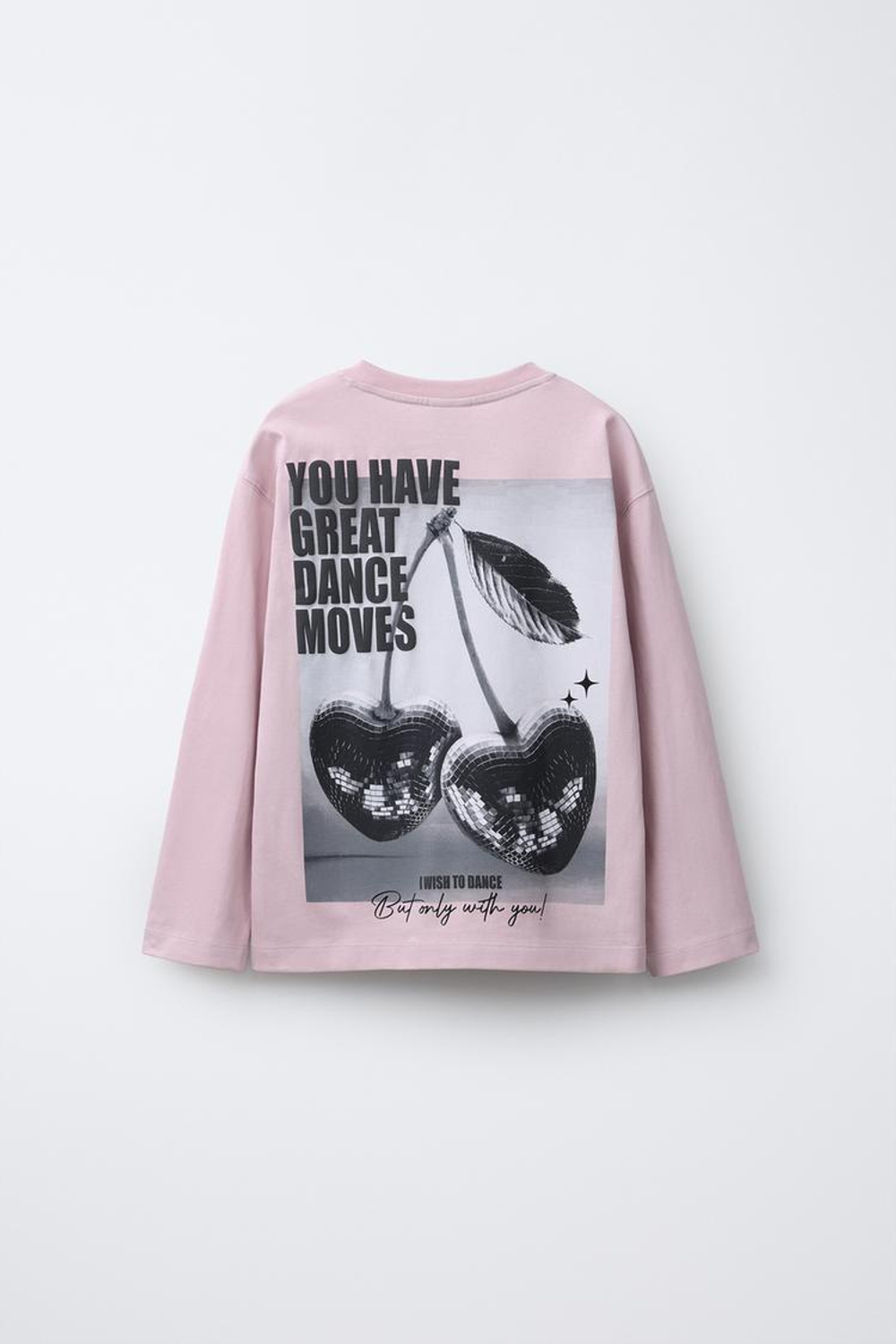 ZARA ЛОНГСЛИВ С ПРИНТОМ «ВИШЕНКИ», РОЗОВЫЙ