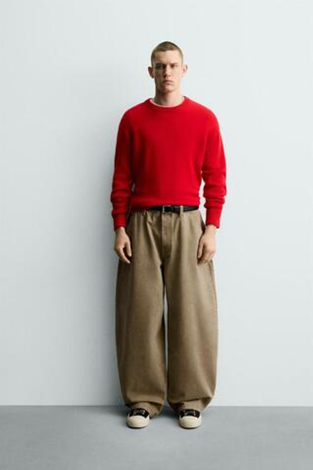 ZARA ДЖИНСЫ BALLOON FIT, ПЕСОЧНЫЙ