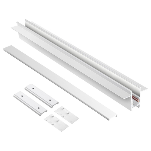 135229 SHINO NT23 000 белый Шинопровод для встраиваемого монтажа в ГКЛ (заглушки 2шт, прямые соединители 2шт, крышка из пластика) IP20 48V FLUM