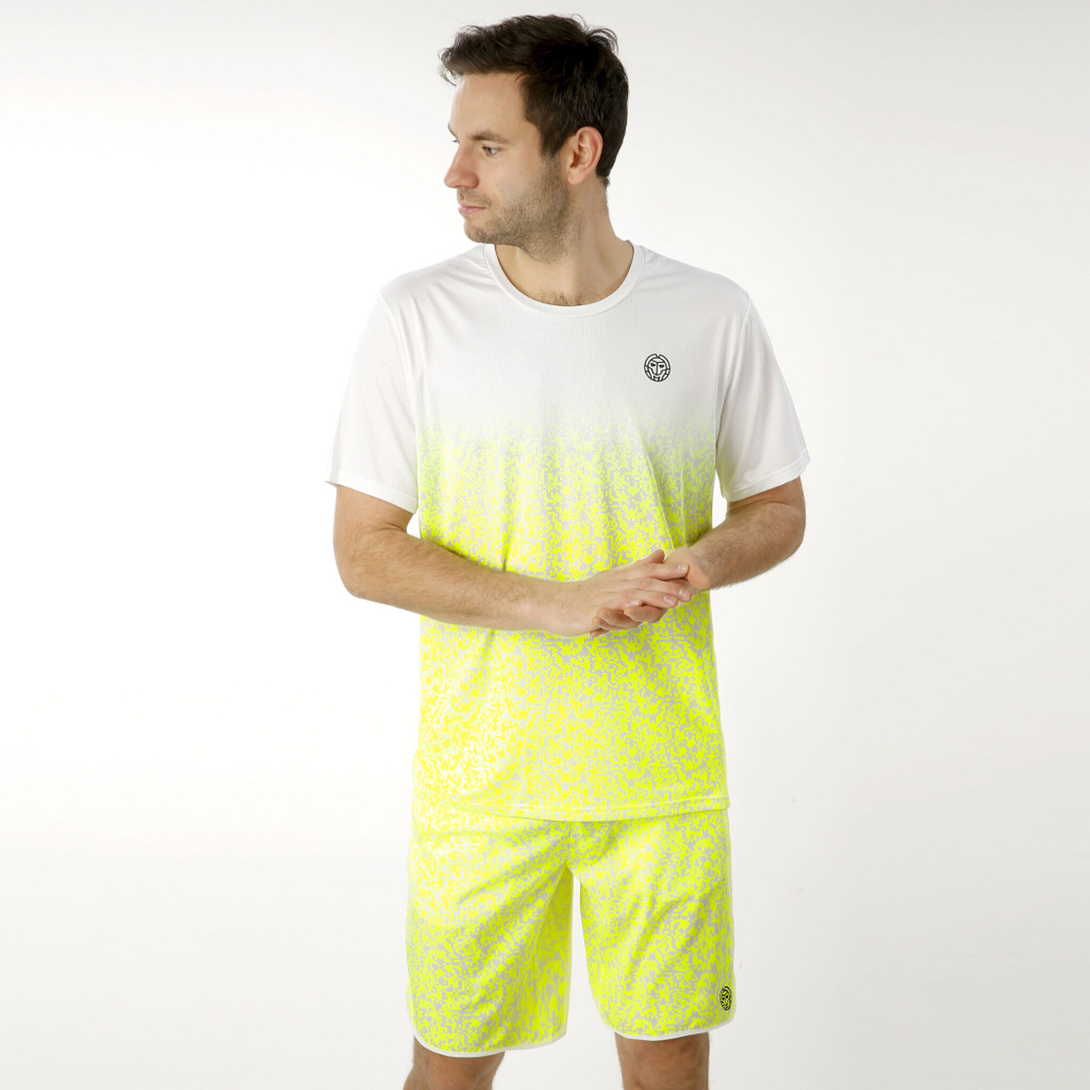 Мужское теннисное поло BIDI BADU Jarol Tech T-Shirt Special Edition Men - White, Neon Yellow