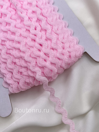 Тесьма декоративная волнистая "Вьюнчик зиг-заг" розовая