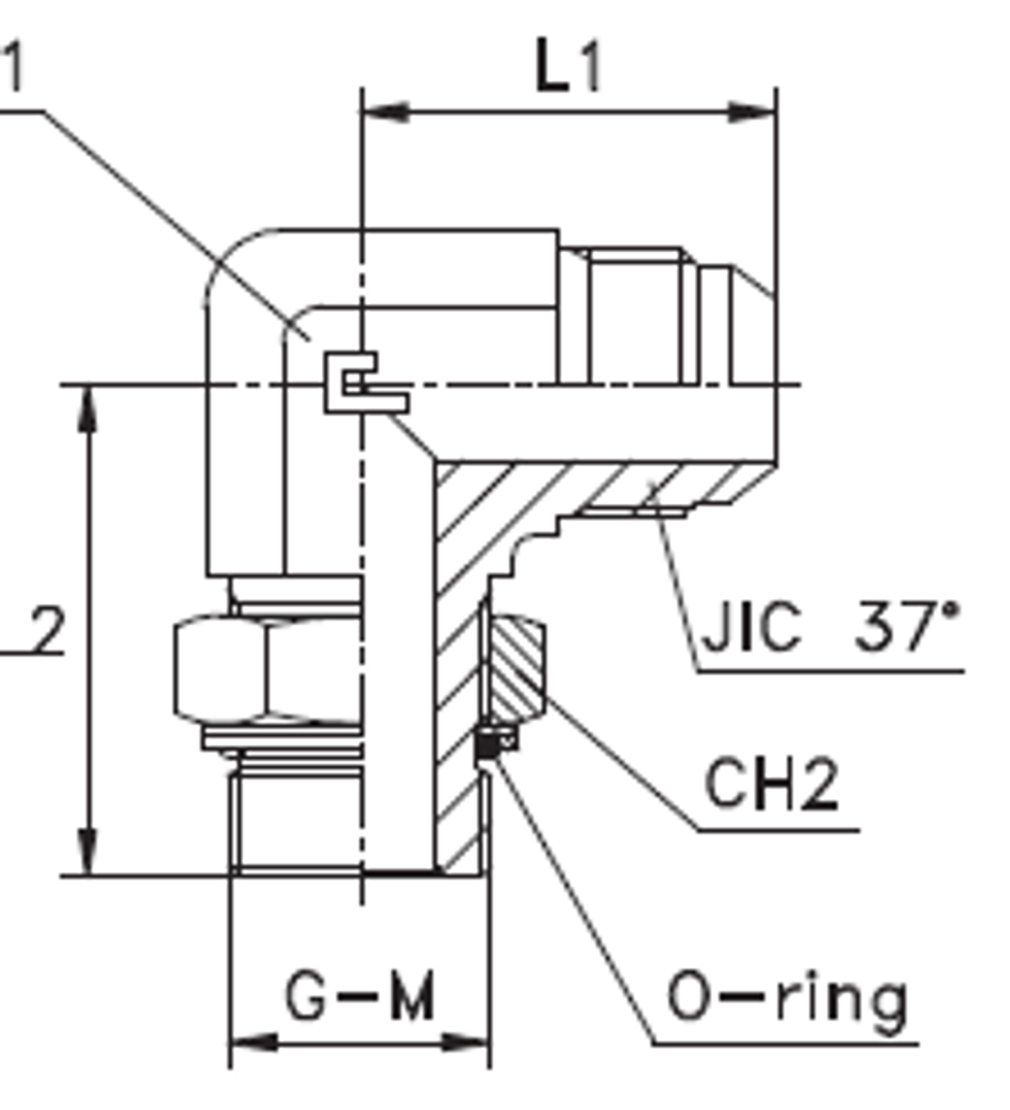 Штуцер FRG90 JIC 7/16 - BSP 1/8
