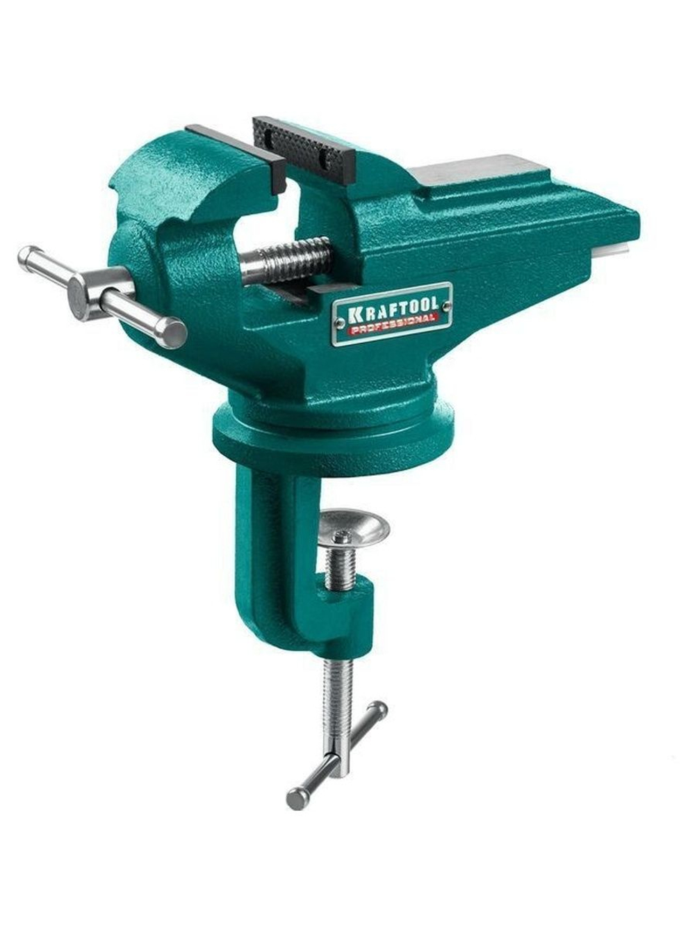 Поворотные слесарные тиски для точных работ, KRAFTOOL 65 мм, мини настольные