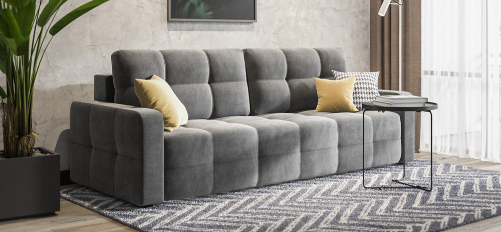 Диван Денди Велюр Монолит серый