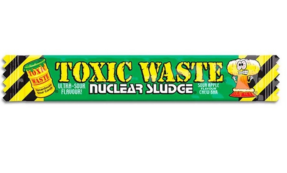Кислая жевательная конфета Toxic Waste Nuclear Sludge Sour Apple со вкусом яблока, 20 г