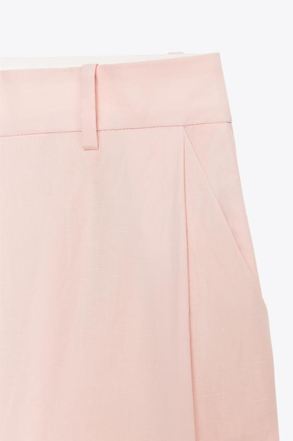 ZARA ШИРОКИЕ БРЮКИ С ЗАЩИПАМИ, РОЗОВЫЙ