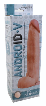 Фаллоимитатор с мошонкой на присоске ANDROID V - 22 см. (Цвет: телесный)
