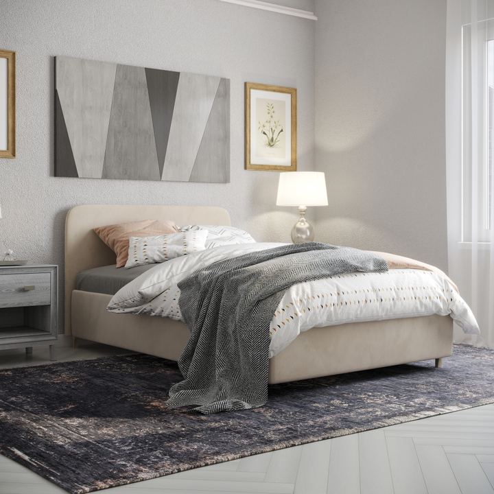 Мягкая односпальная кровать с подъемным механизмом Абстракт, 90х190