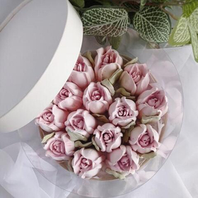 Шляпная коробка белая диаметр 240 мм высота 100 мм