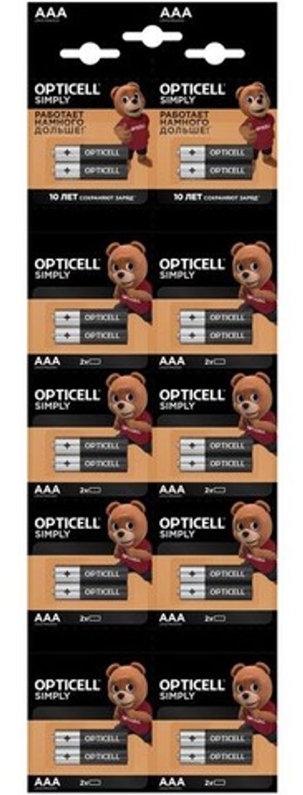 Батарейки Opticell Simply LR03 к-т 2Х10шт отр.наб