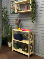 Стеллаж деревянный напольный Юск из массива сосны 3 полки