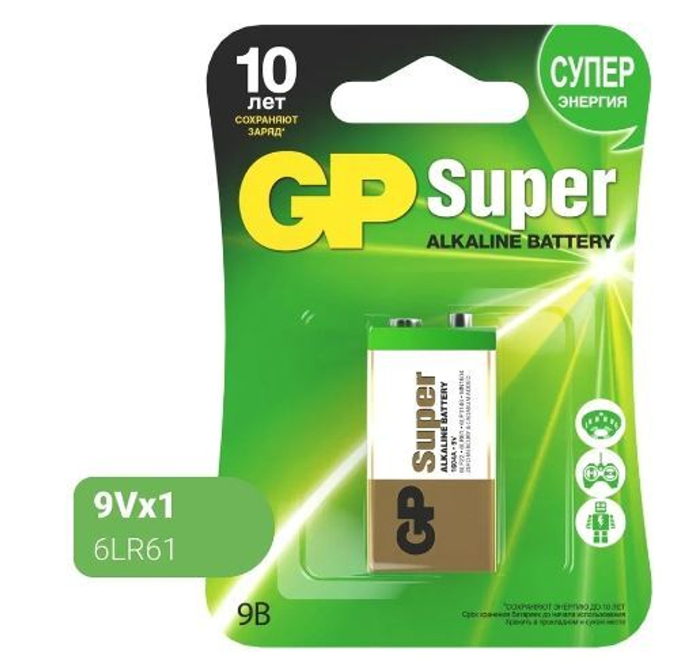 GP Super крона 9V BL-1 уп.10/200