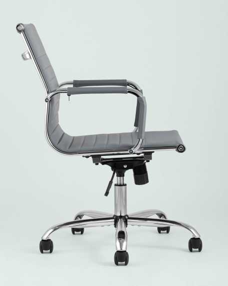 Компьютерное кресло TopChairs City S офисное серое, обивка экокожа, механизм качания и регулировки по высоте