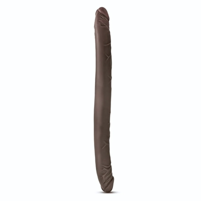 Коричневый двусторонний фаллоимитатор Chocolate 16-Inch Long Dildo - 41,5 см. (Цвет: коричневый)