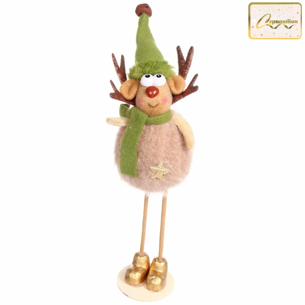 Фигурка «Олененок в шарфике» 21 см (в ассортименте), Зеленый