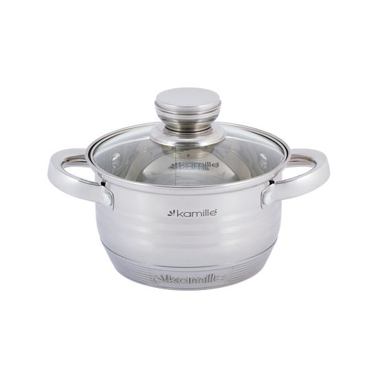 Набор кастрюль 6 предметов 1,5 л; 2 л; 3 л. Kamille KM 4915 из нержавеющей стали