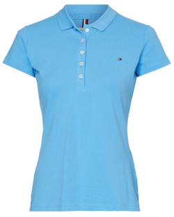 Женское поло Tommy Hilfiger Short Sleeve Slim Polo - hydrangea blue