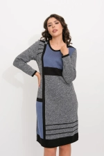 Платье С 1561/серый-индиго