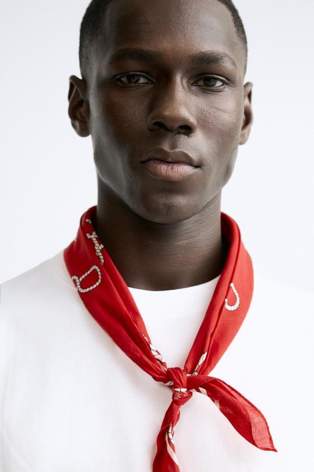 ZARA КОМБИНИРОВАННАЯ БАНДАНА С ПРИНТОМ, КРАСНЫЙ