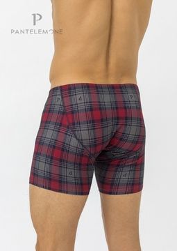 Трусы мужские боксеры Pantelemone PMHL-1216, клетка серая бордовая