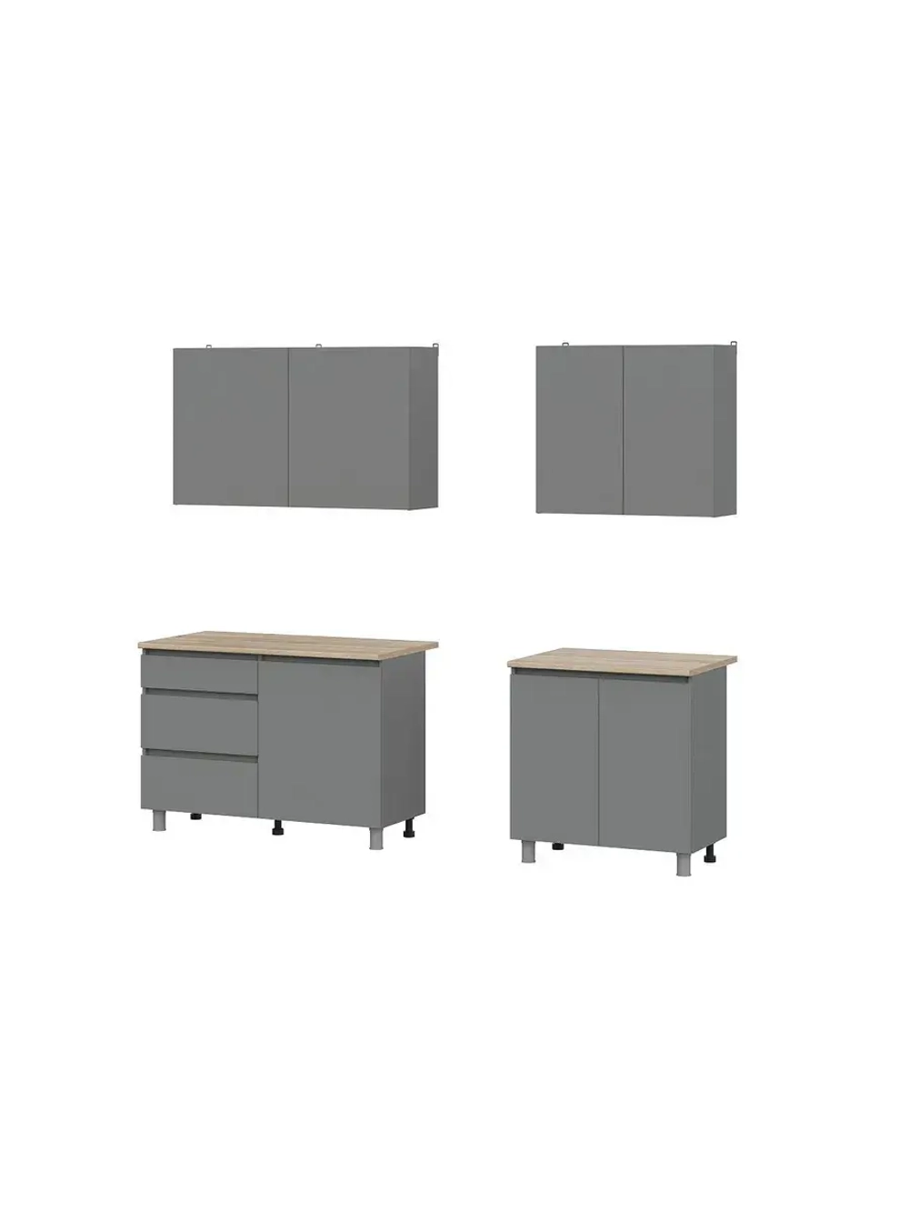 Кухонный гарнитур 200 модульный Графит серый