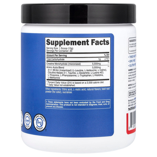 Nutricost, Performance, креатин и аминокислоты, фруктовый пунш, 387 г (13,8 унции)