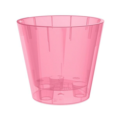 Горшок для орхидей D160мм, 1,6л с дренажной вставкой (розовый транспарент)