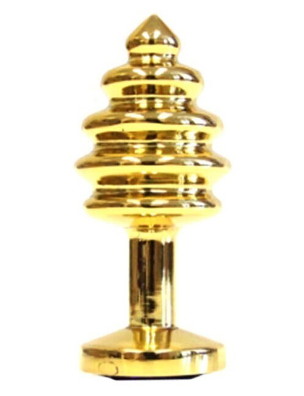 Маленькая рельефная металлическая пробка с красно-алым кристаллом (Цвет: золотой с красно-алым)