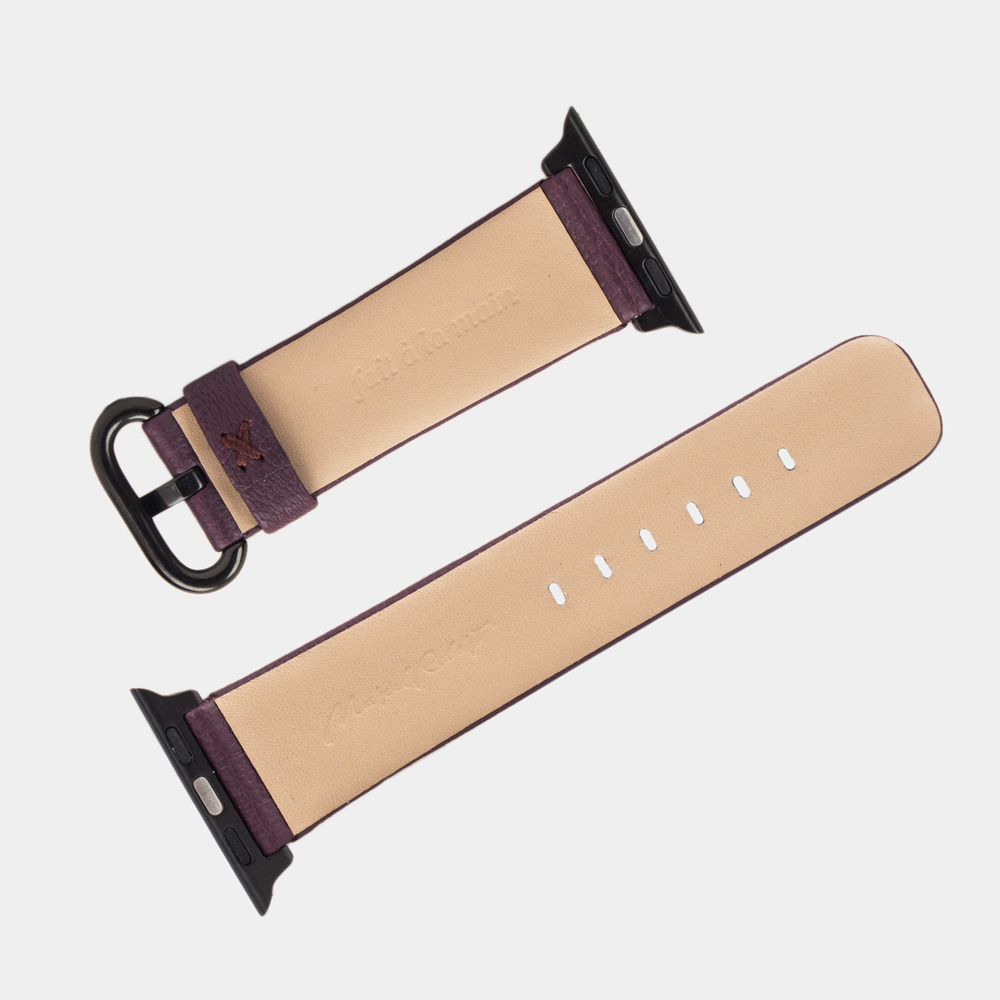 Ремешок для Apple Watch 44/45/46 mm из кожи козы, фиолетового цвета