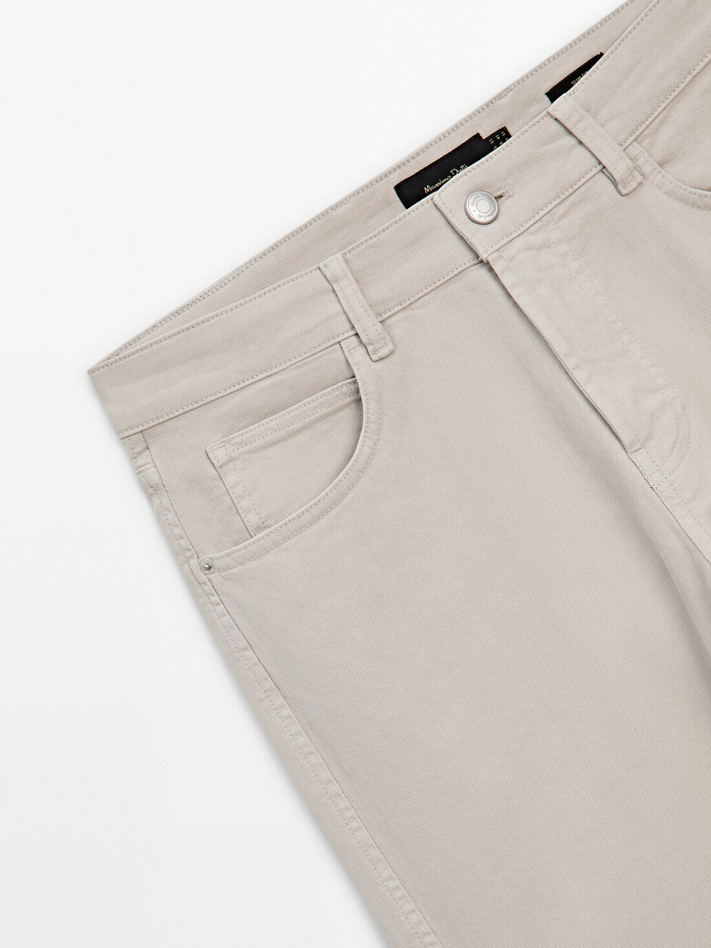 Massimo Dutti Зауженные брюки с отделкой под деним, серый